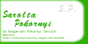 sarolta pokornyi business card